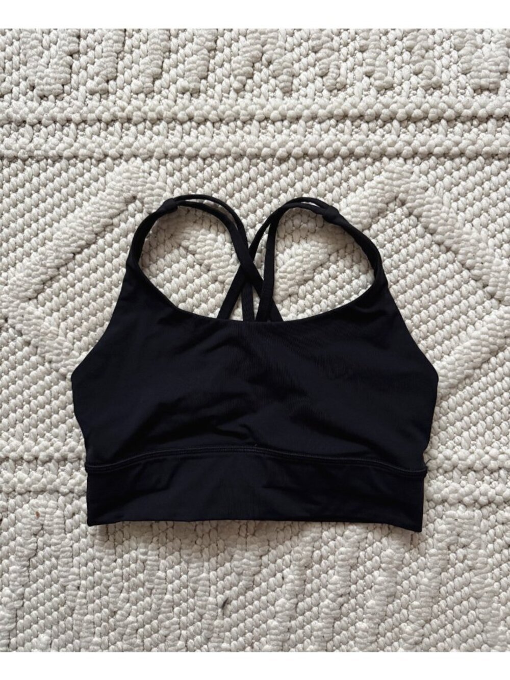 Lululemon Energy Longline Bra Medium Support Racerback Black Yoga Pilates 6